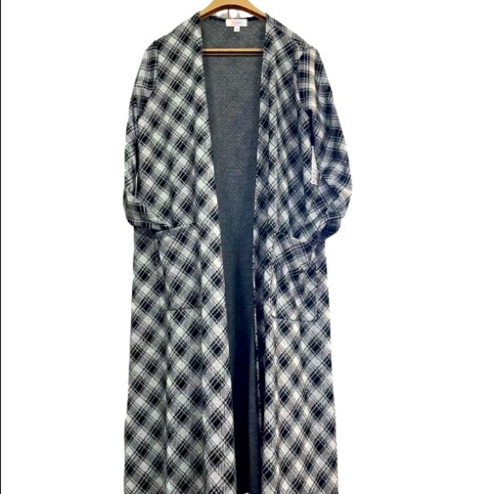 LuLaRoe Black & White Checkered Duster